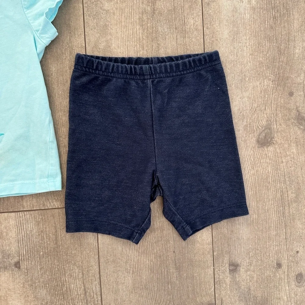 Carter’s mermaid matching outfit set shorts & shirt 18 months baby girl Euc